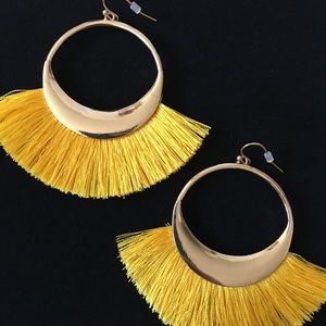 NEW! SASSY Yellow Tassel Dangle Earrings!